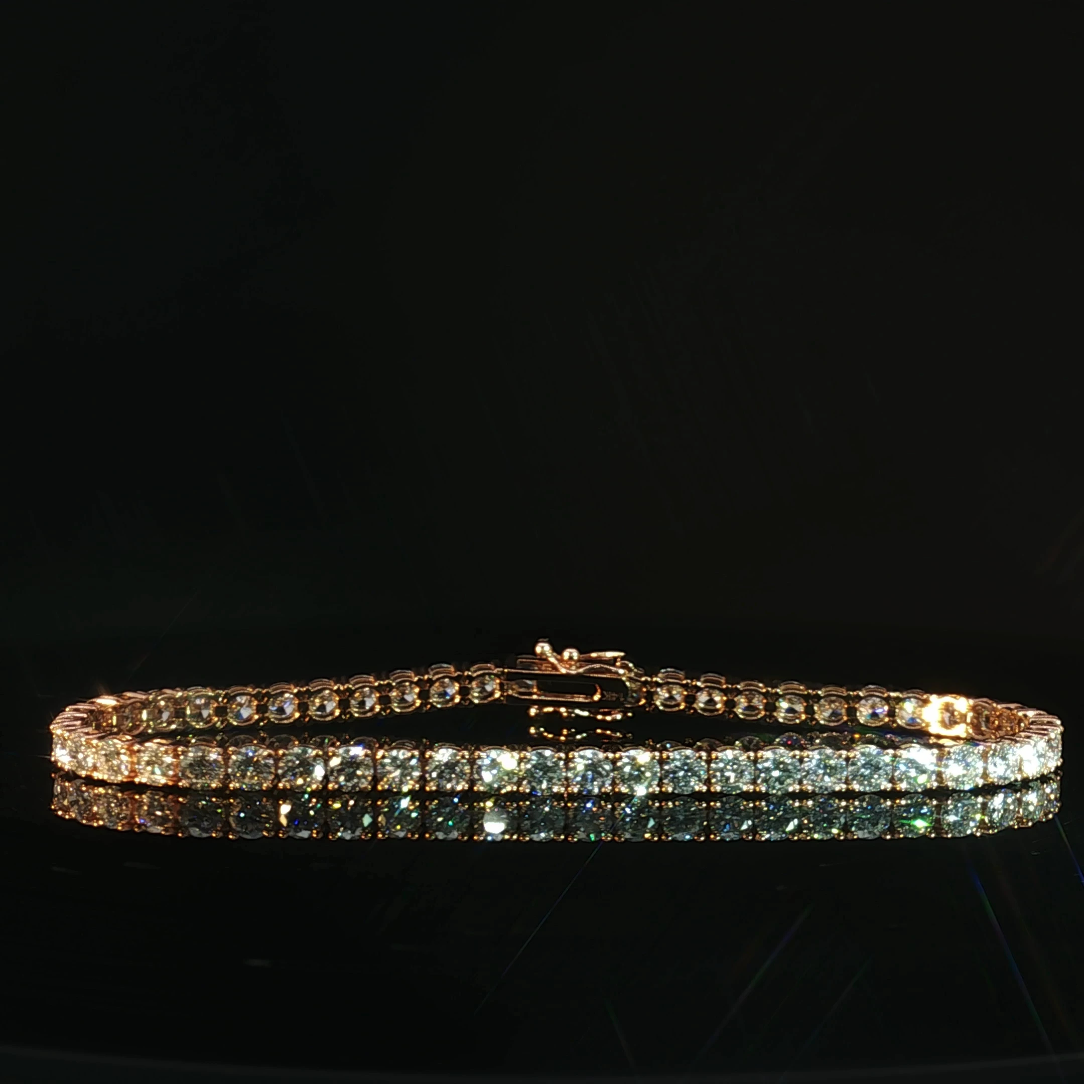 14K Rose Gold Diamond Tennis Bracelet - Image 2