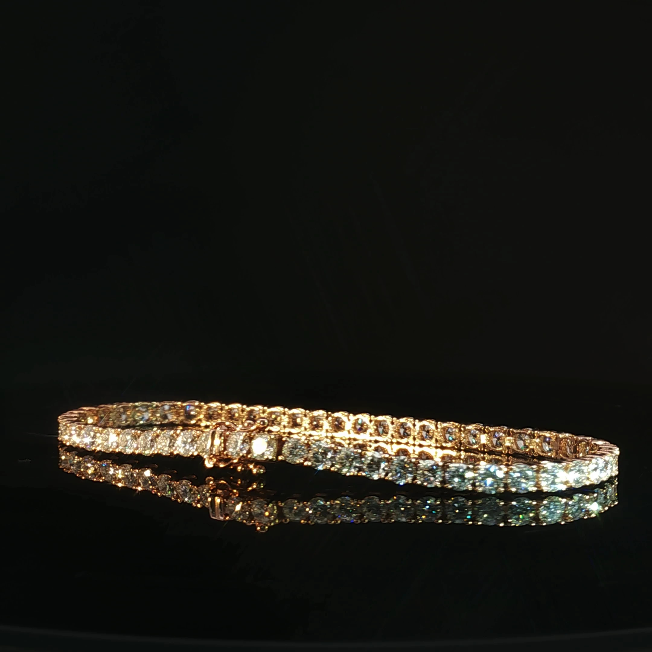 14K Rose Gold Diamond Tennis Bracelet - Image 3
