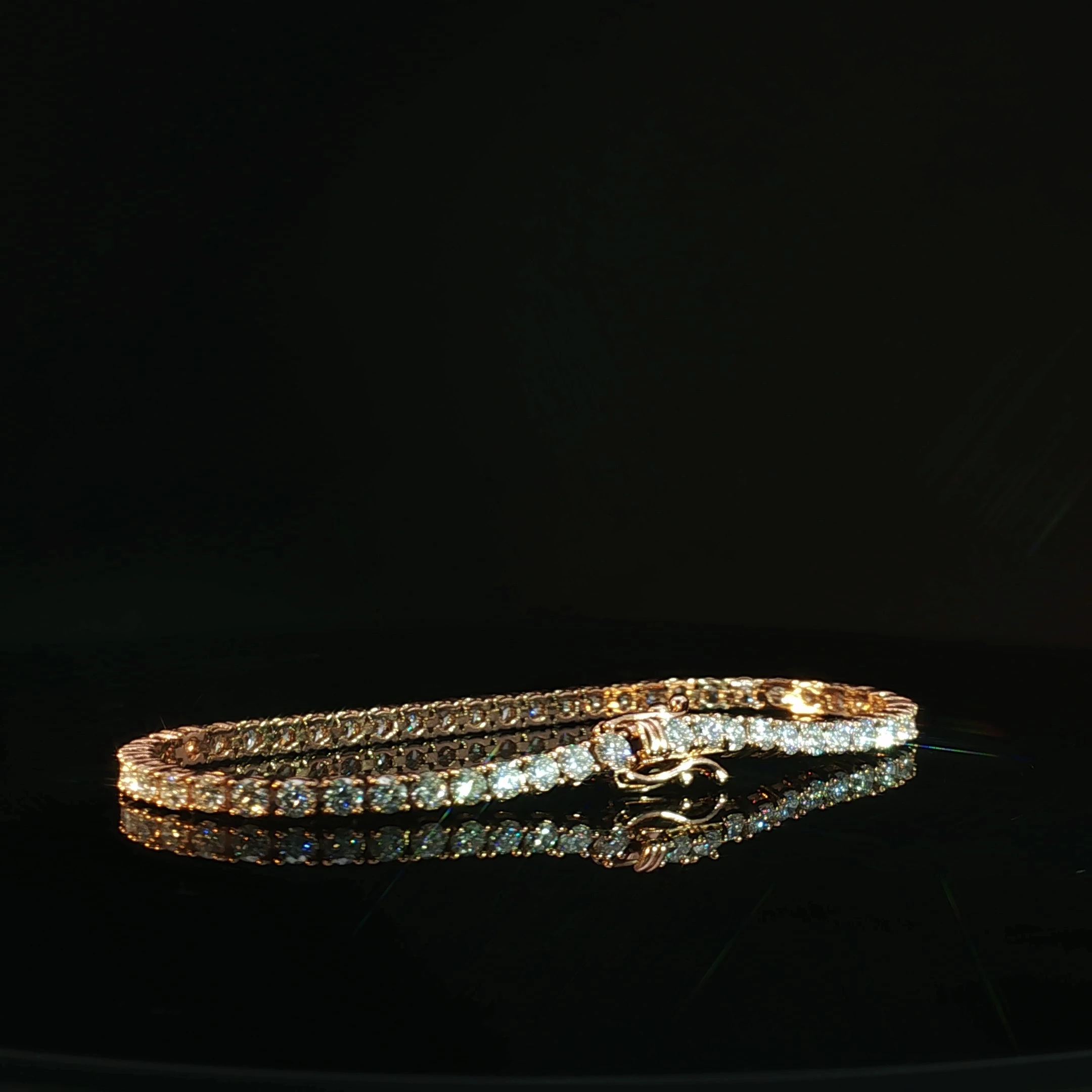 14K Rose Gold Diamond Tennis Bracelet
