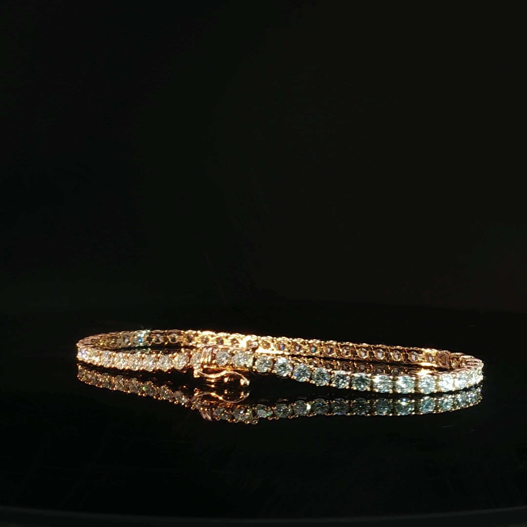 14K Rose Gold Diamond Tennis Bracelet - Image 3