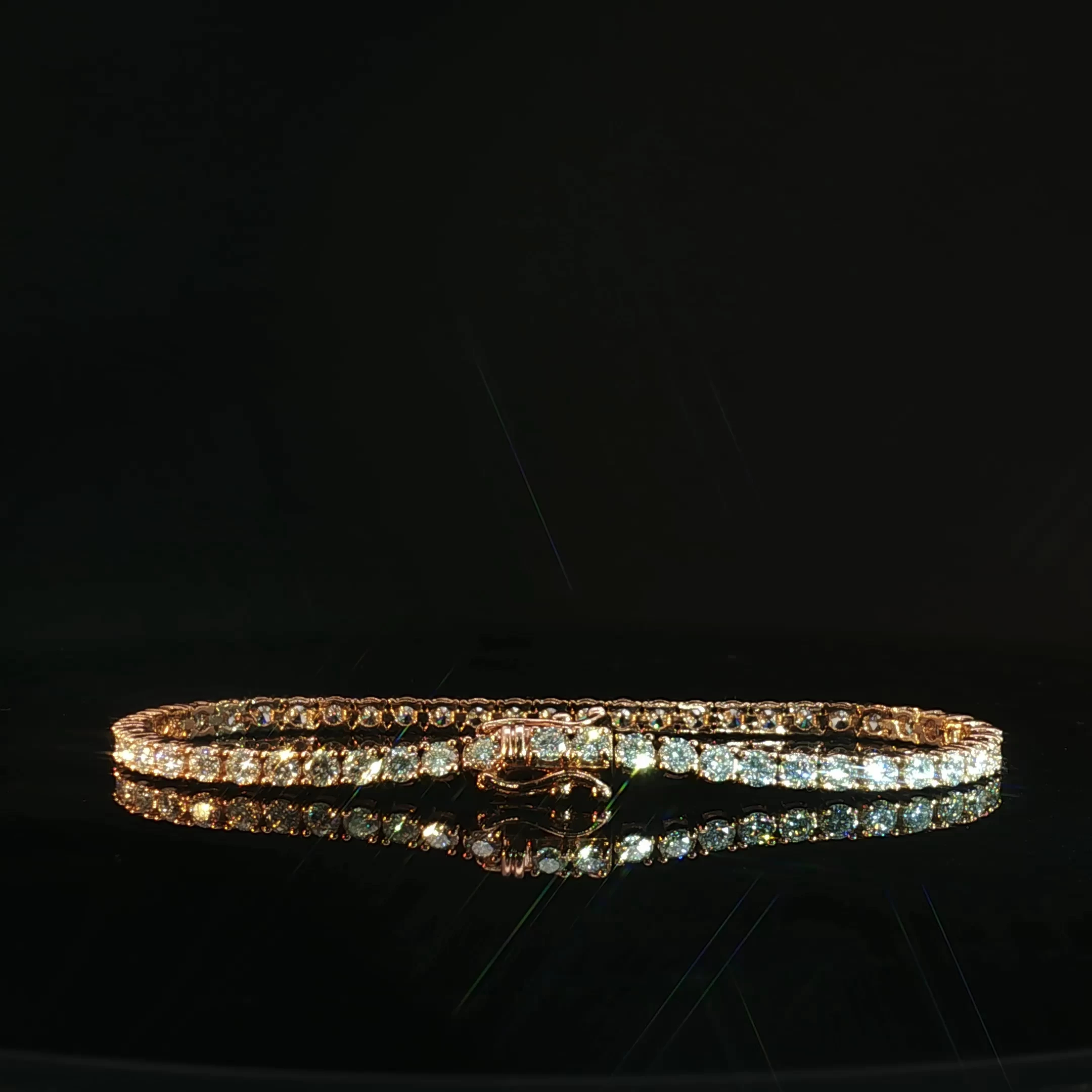 14K Rose Gold Diamond Tennis Bracelet - Image 4