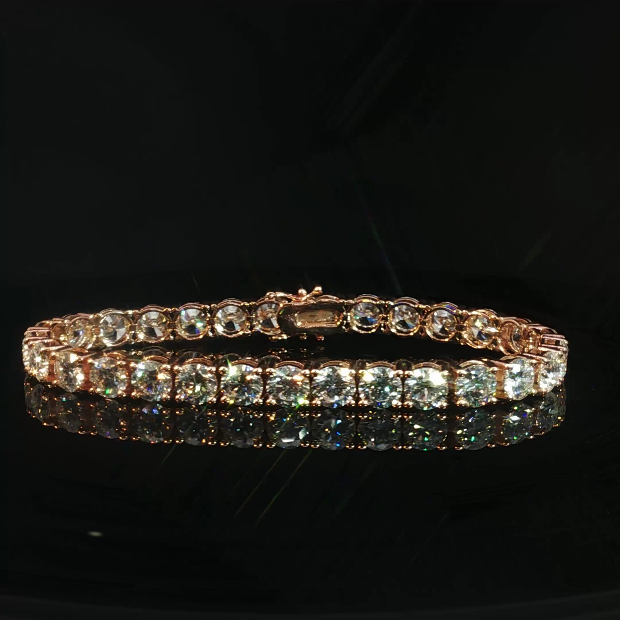 14K Rose Gold Diamond Tennis Bracelet - Image 2