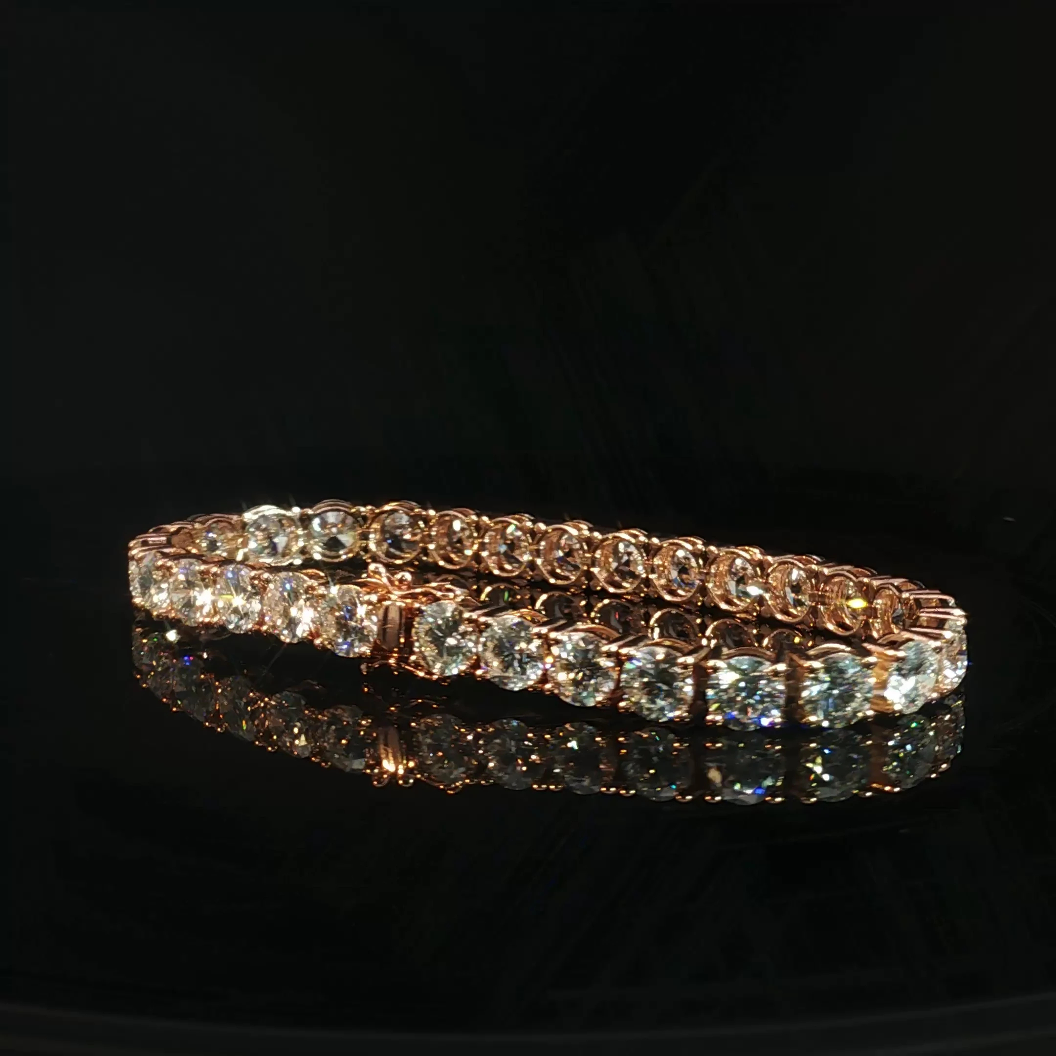 14K Rose Gold Diamond Tennis Bracelet - Image 3