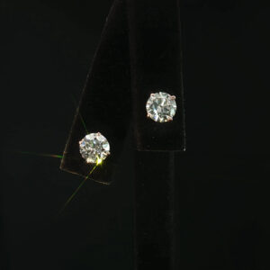 Classic Round Lab Grown Diamond Stud Earrings with 2.03 CTW
