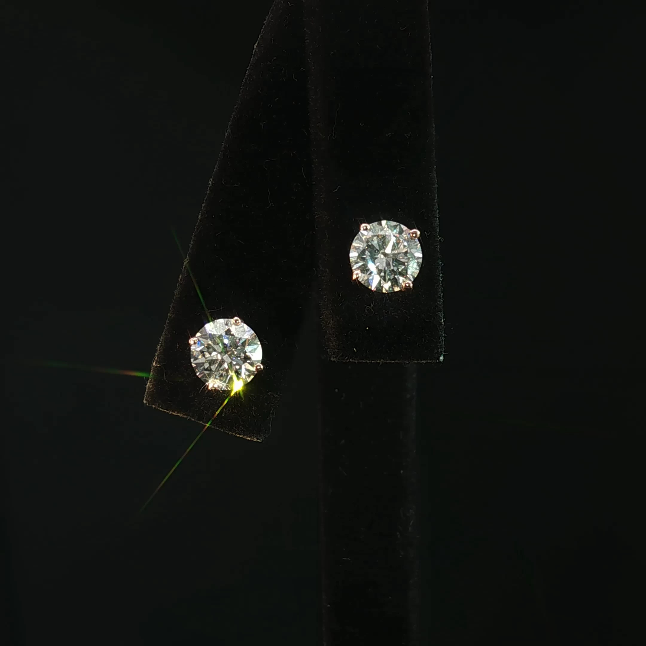 Classic Round Lab Grown Diamond Stud Earrings with 2.03 CTW