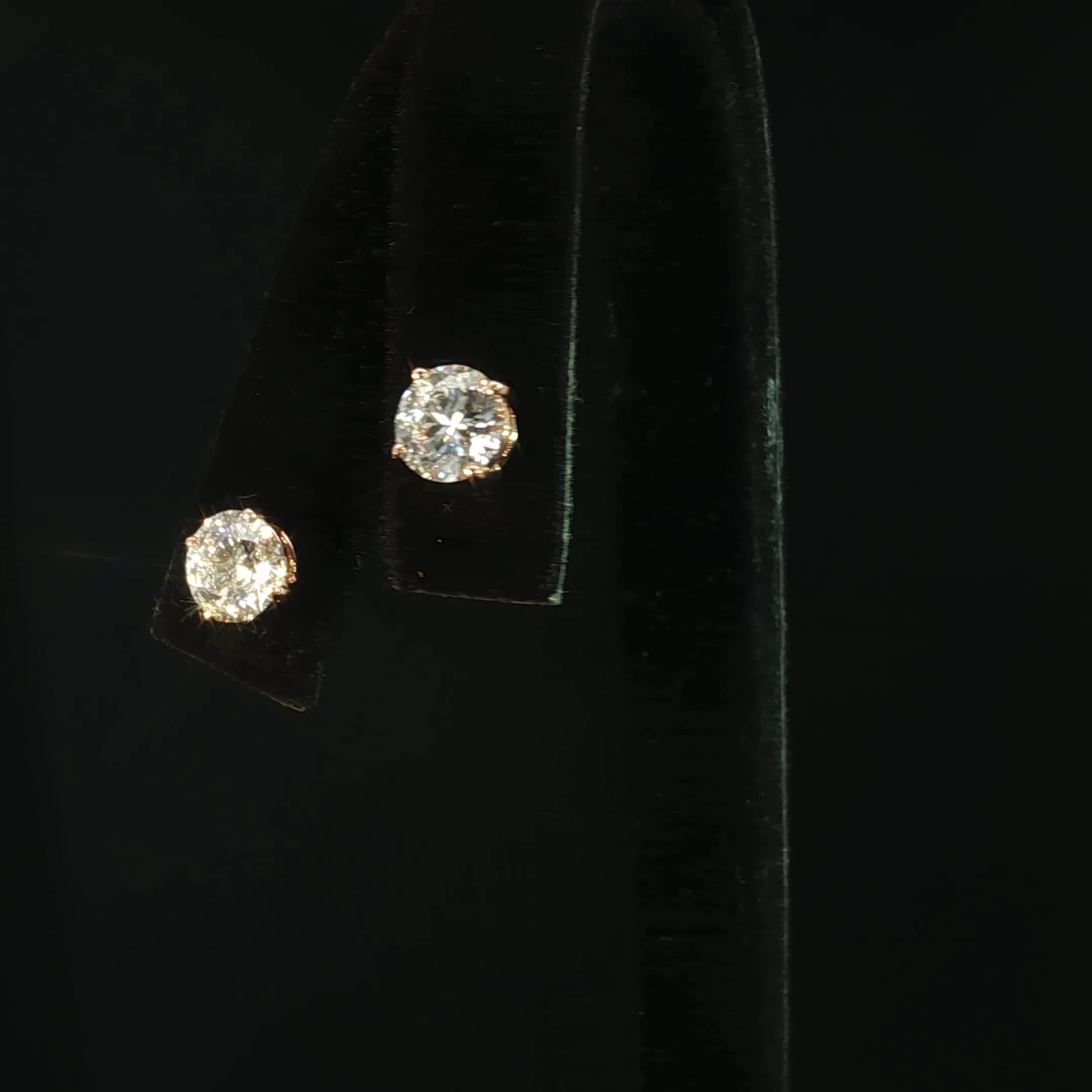 Classic Round Lab Grown Diamond Stud Earrings with 2.03 CTW - Image 2