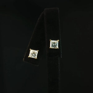 Princess Cut Lab Grown Diamond Stud Earrings with 2.04 CTW