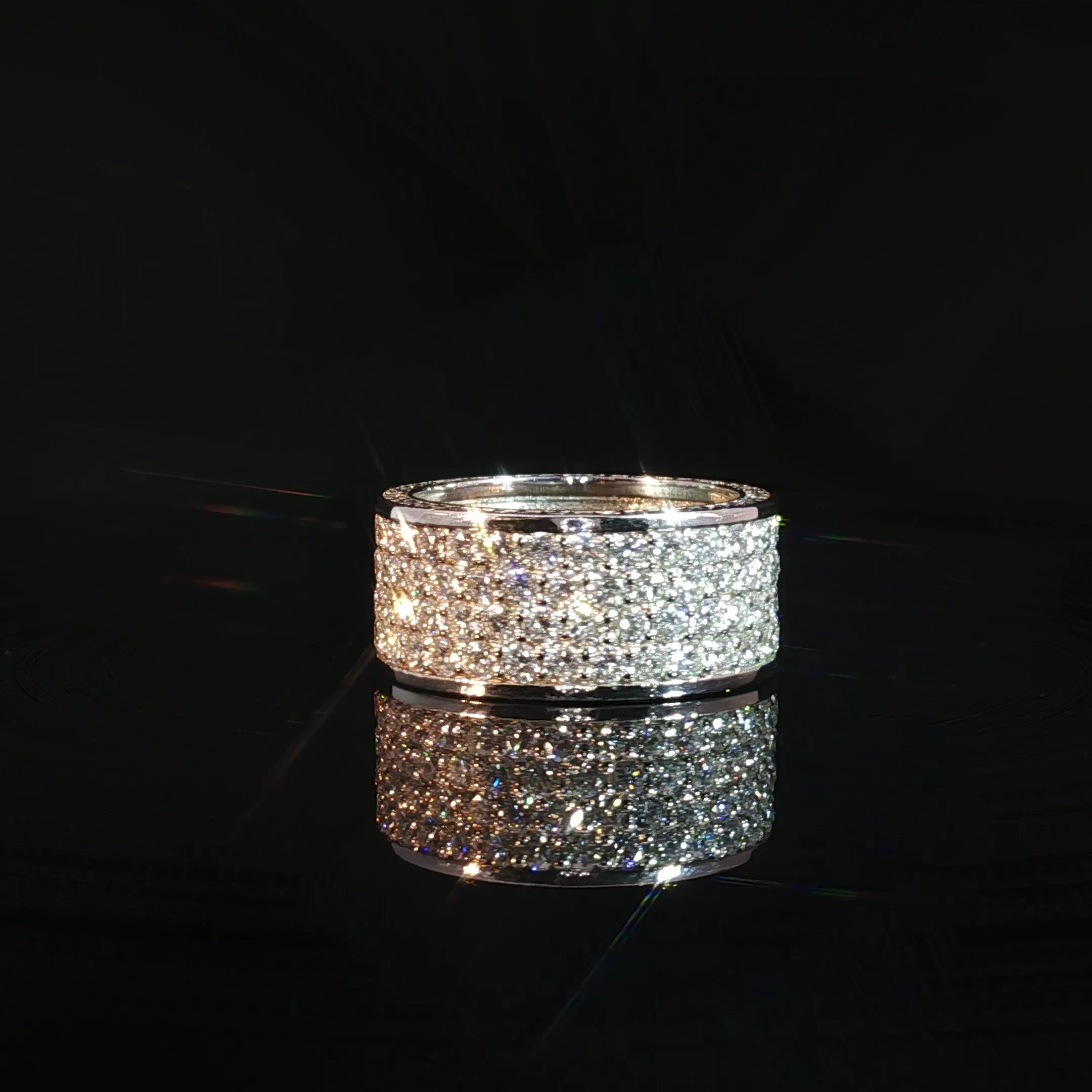 14K Gold Full Eternity Band with 11.56CT Diamonds