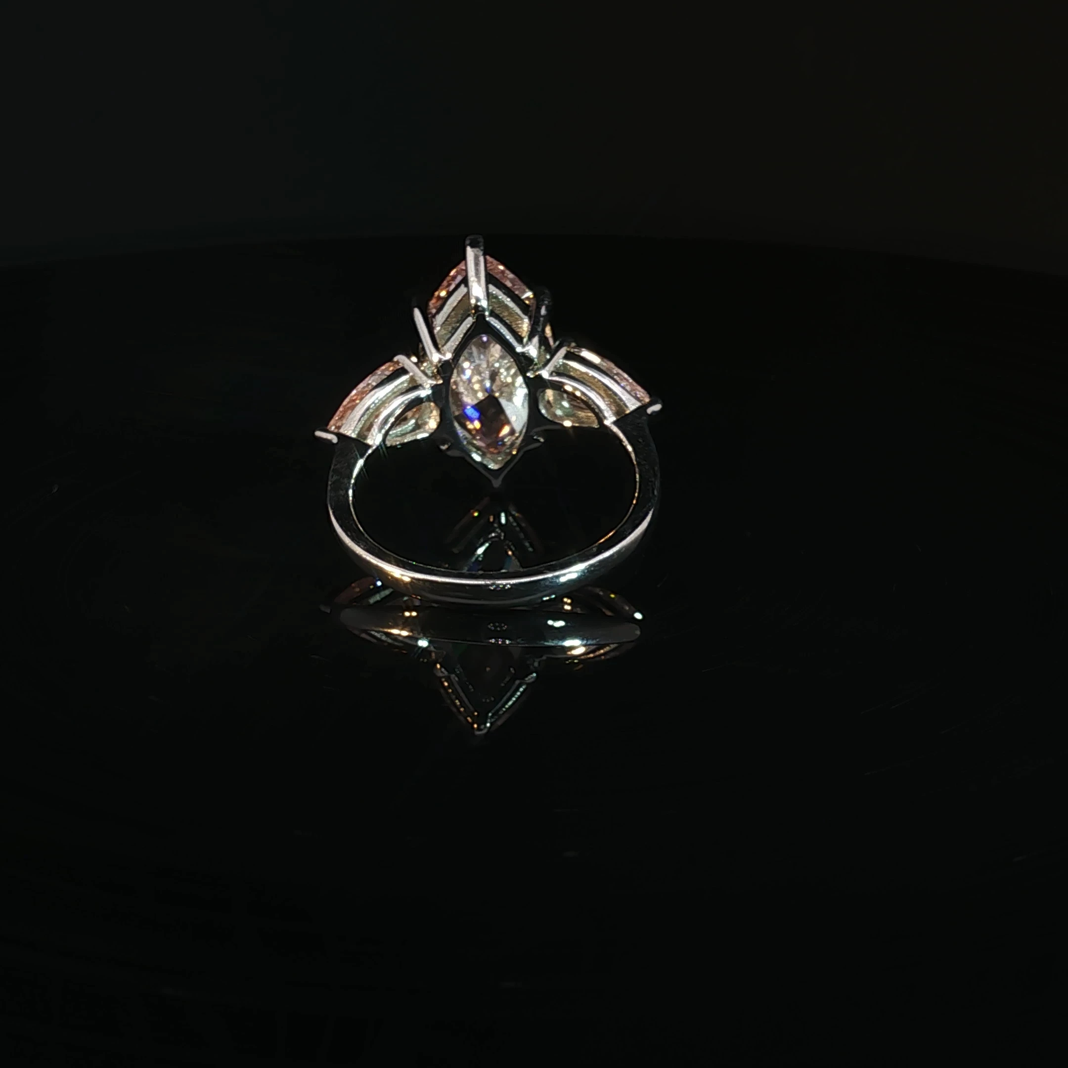 14K Gold Pink Marquise and Pear Cut Engagement Ring with 6.63CT Diamonds - Image 2