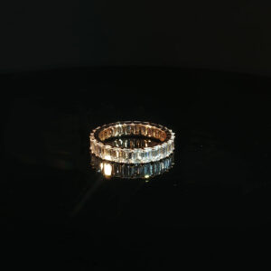 14K Gold Emerald Cut Eternity Band with 3.5CTW