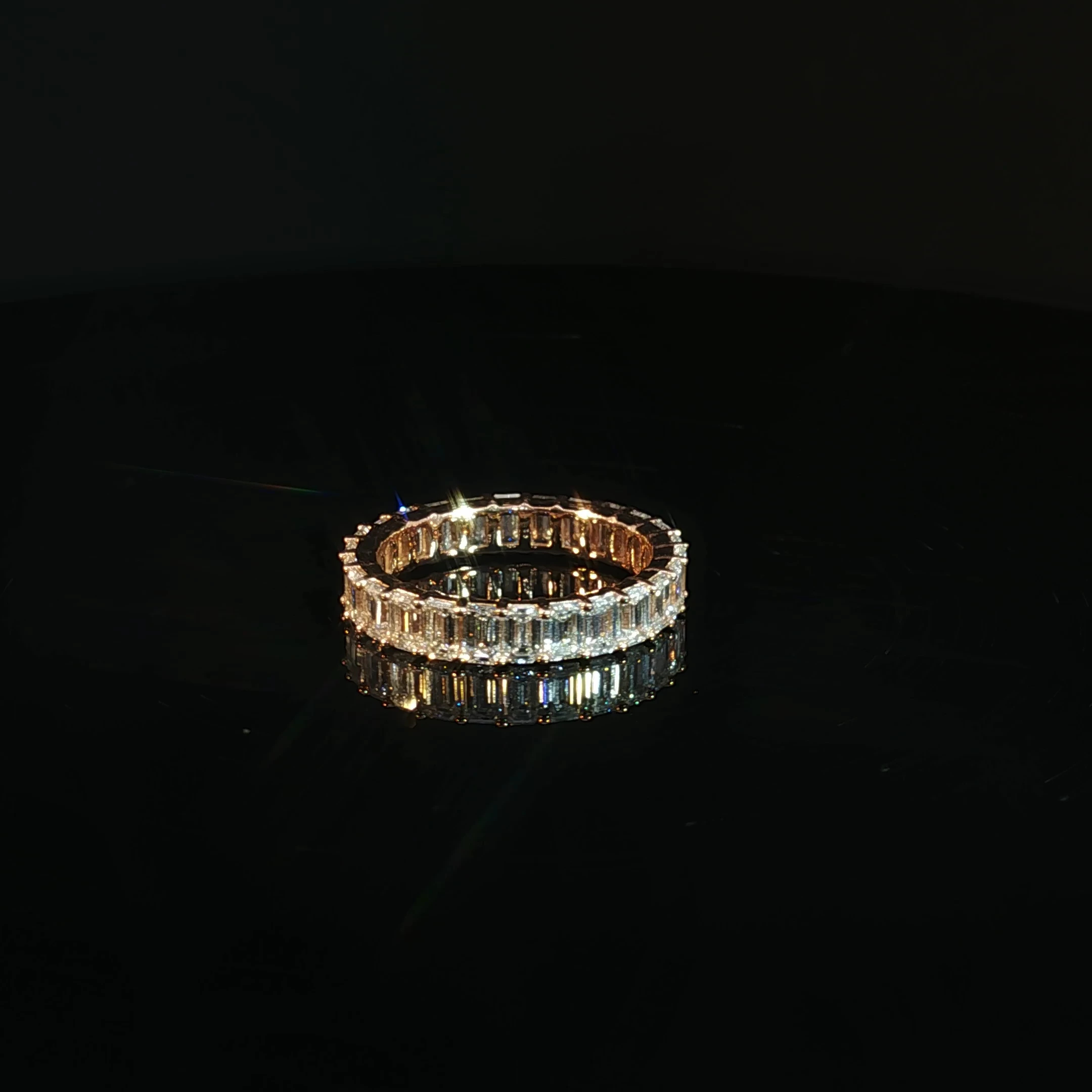 14K Gold Emerald Cut Eternity Band with 3.5CTW - Image 3