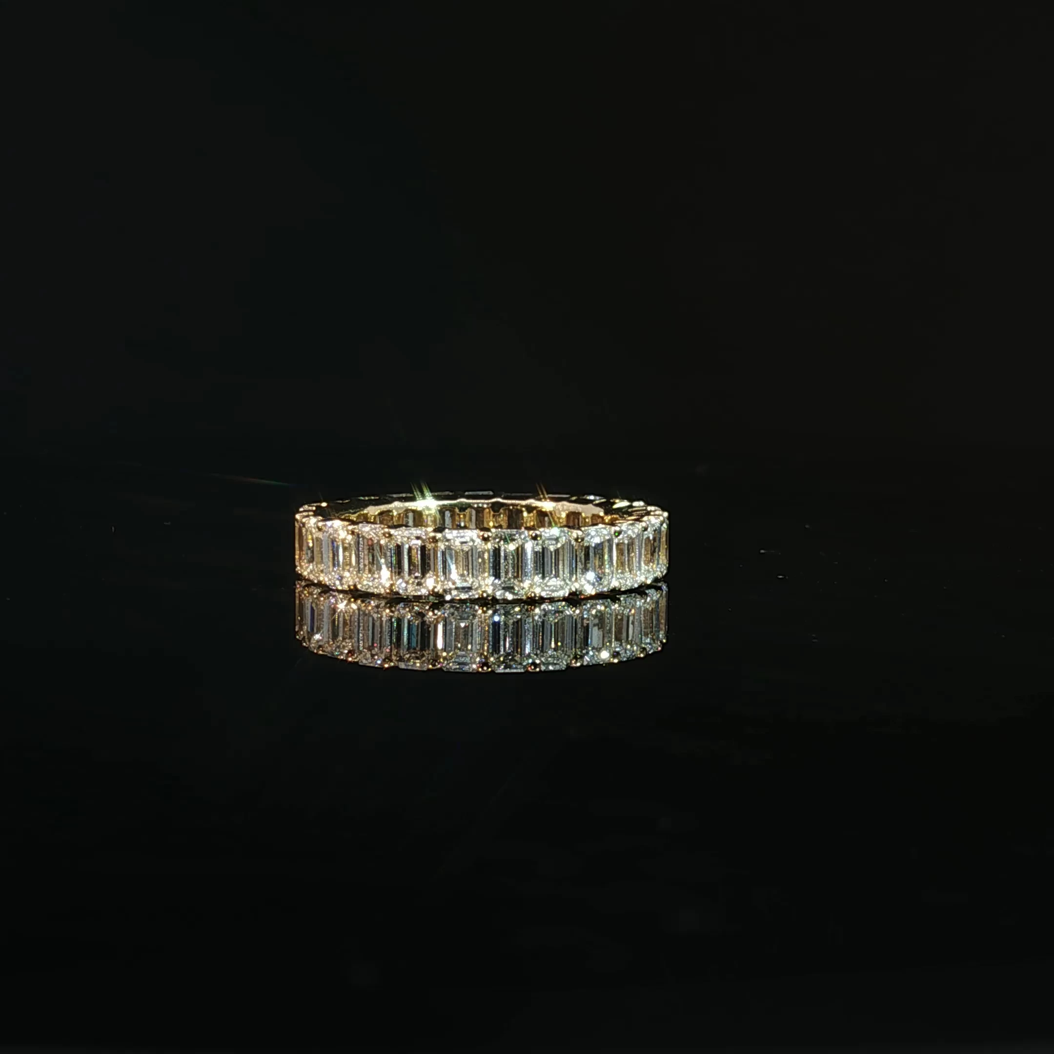 14K Gold Emerald Cut Eternity Band with 3.46CT Diamonds - Image 4