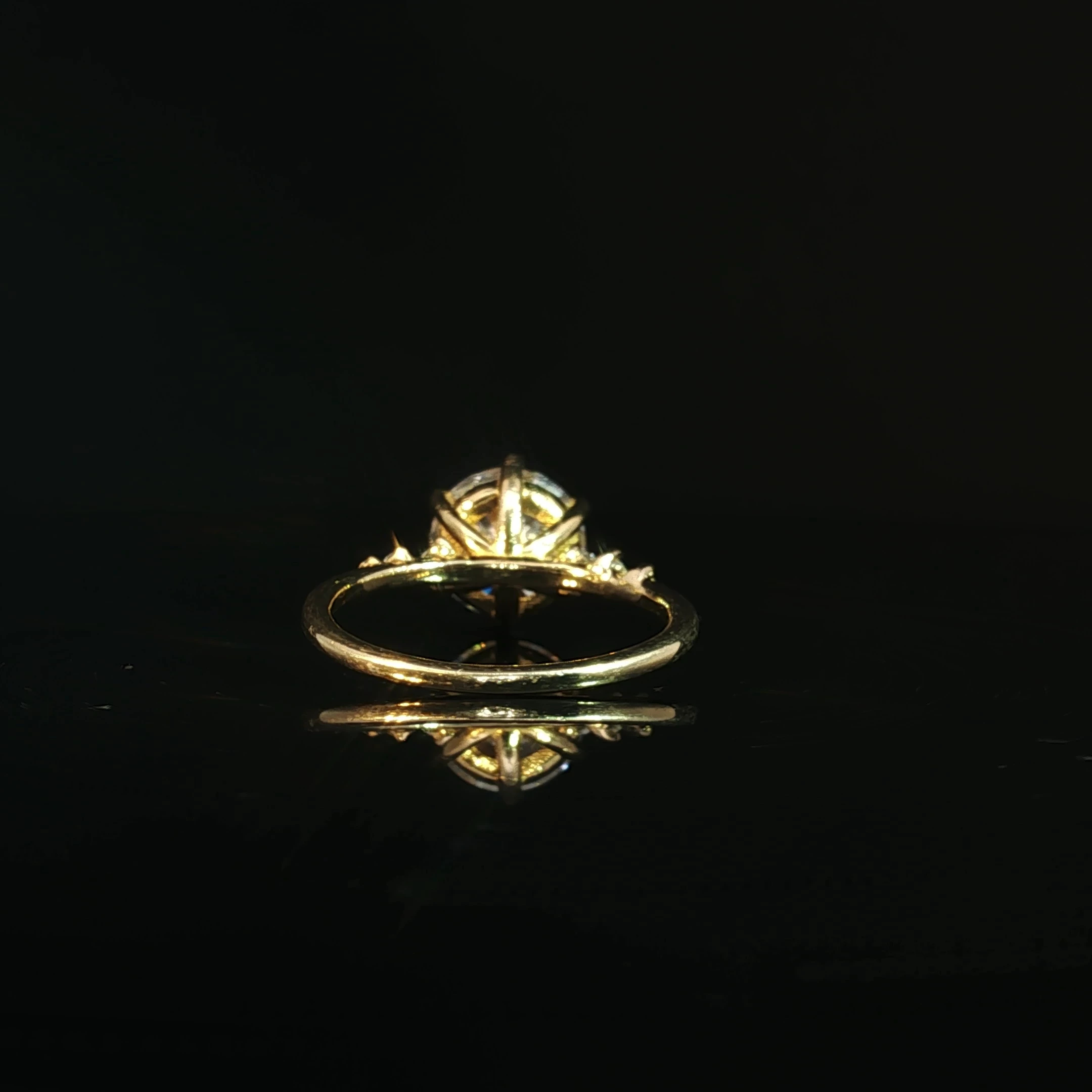 ound Solitaire Engagement Ring with Accents Stones & 2.07 CTW - Image 2