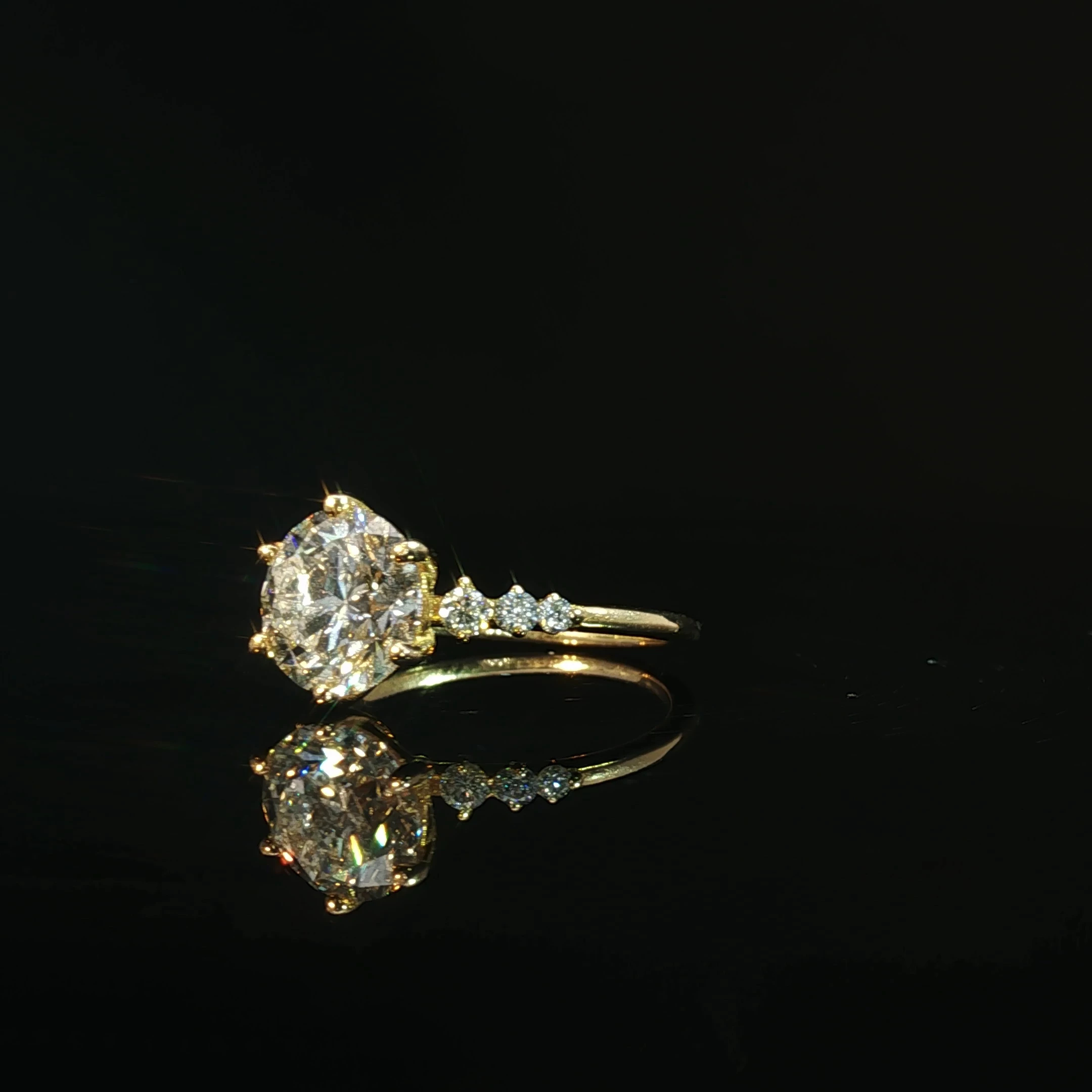 ound Solitaire Engagement Ring with Accents Stones & 2.07 CTW - Image 3