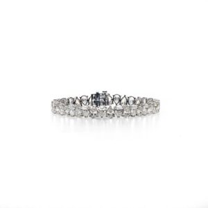 14K White Gold Pear-Cut Diamond North/South Tennis Bracelet – 24.97 Carats