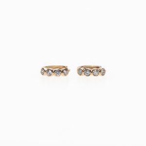 14K Round Bezel Set Diamond Hoop Earrings – 0.35 Carats