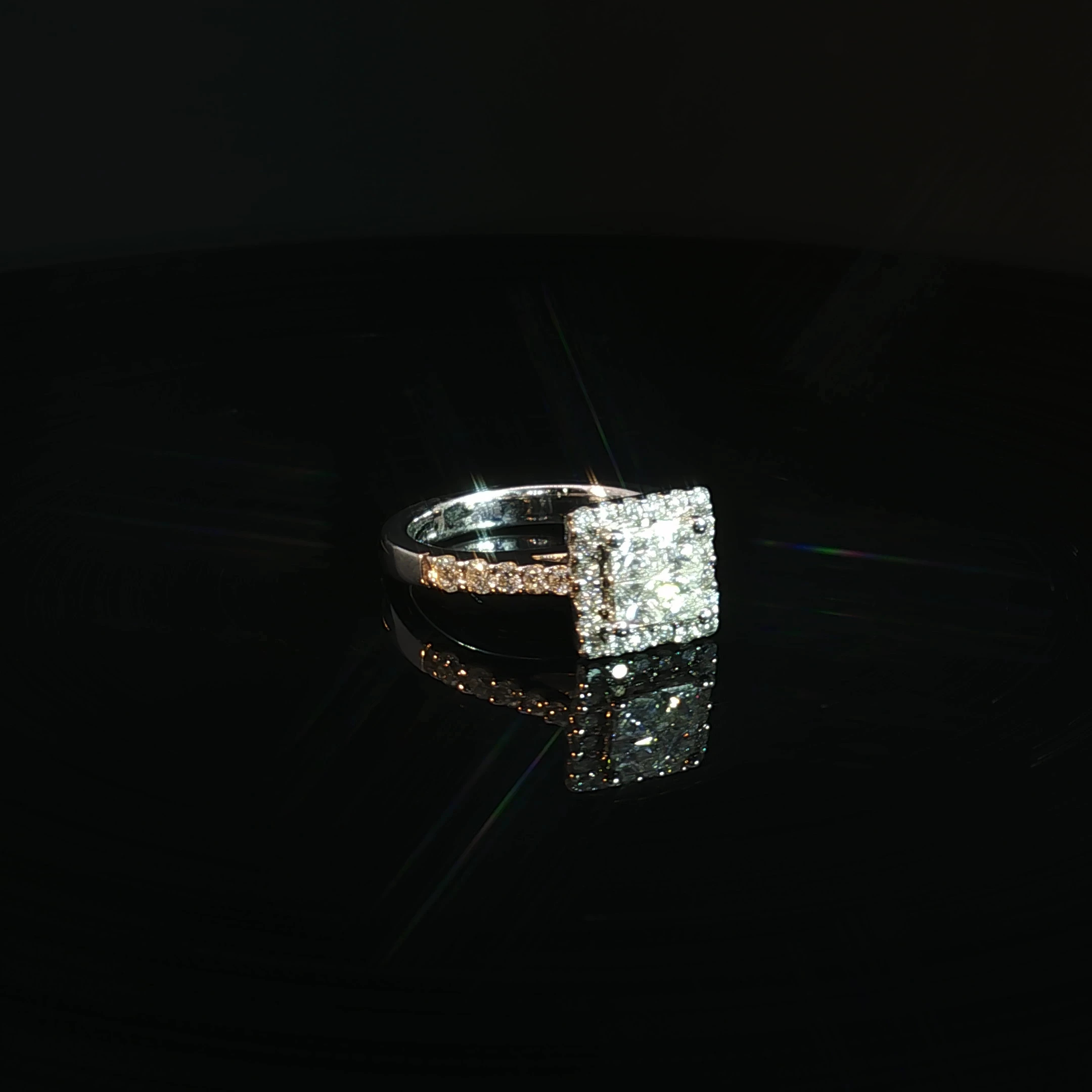 14K Gold Princess Cut Engagement Ring with 2.05CT Diamonds