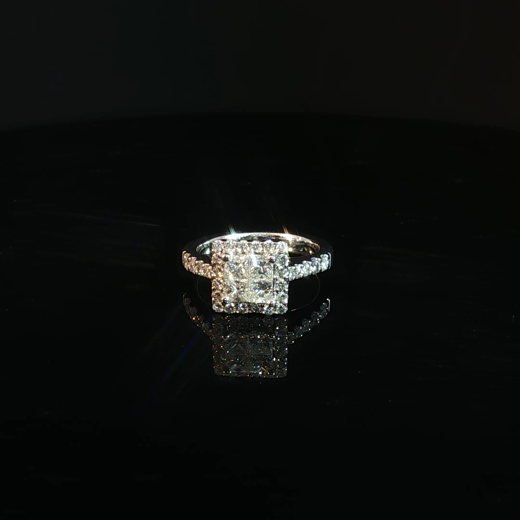 14K Gold Princess Cut Engagement Ring with 2.05CT Diamonds - Image 4