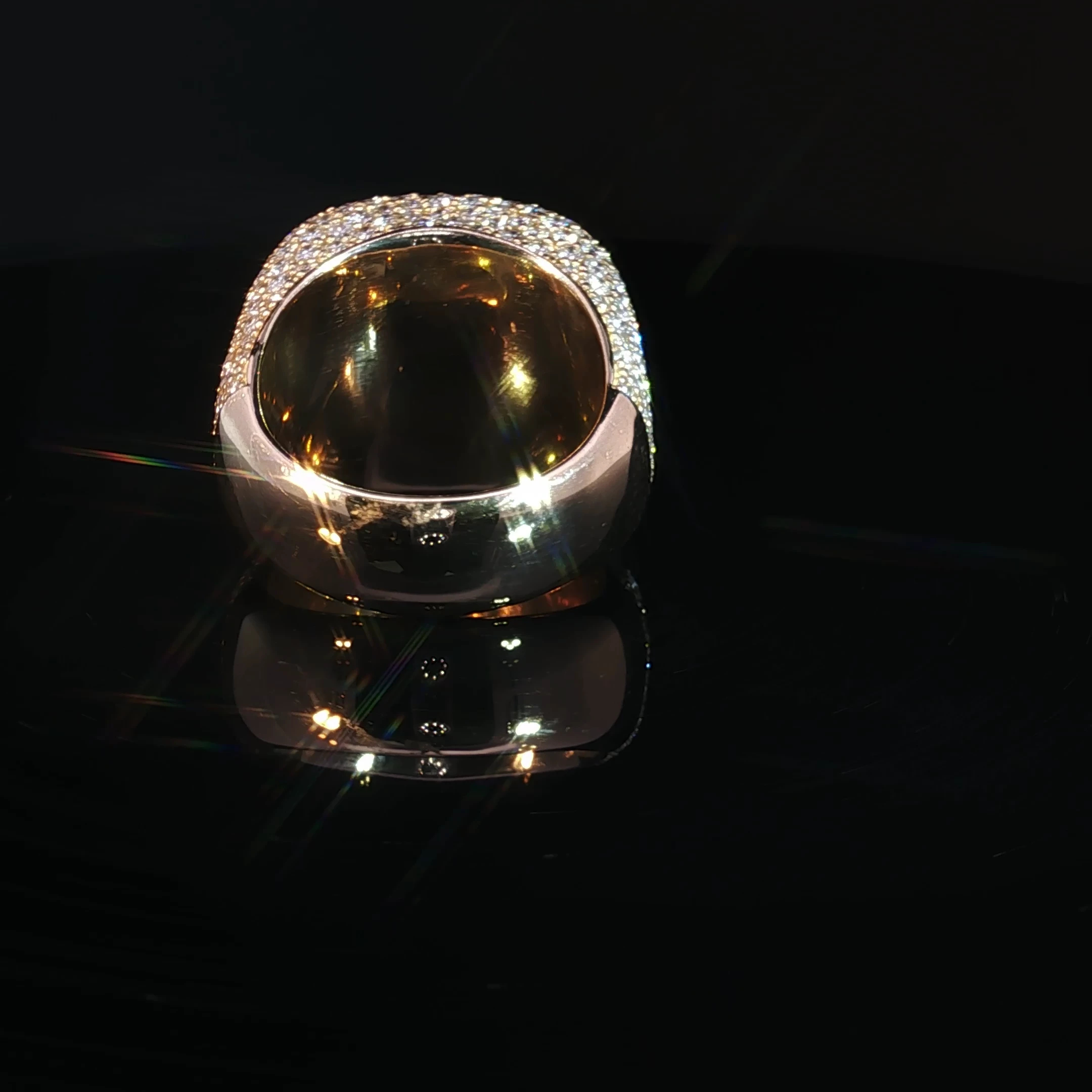 Men’s Wide Pavé Natural Diamond Pinky Ring - Image 2