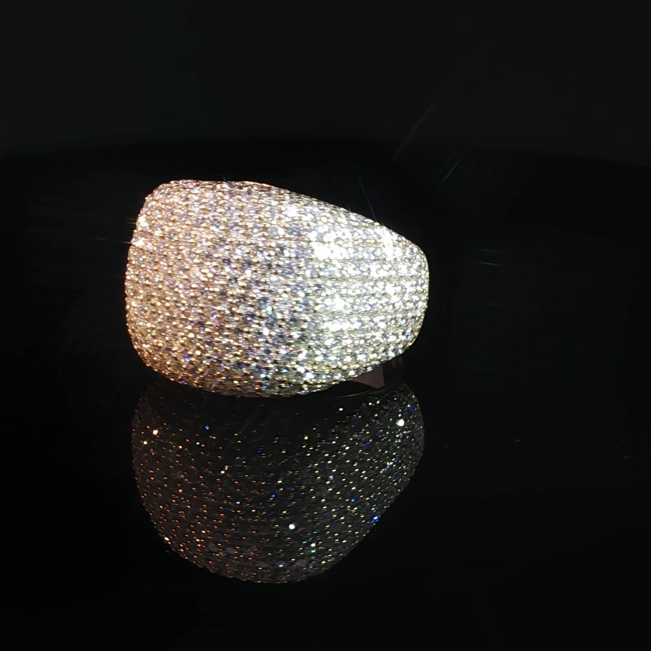 Men’s Wide Pavé Natural Diamond Pinky Ring - Image 3