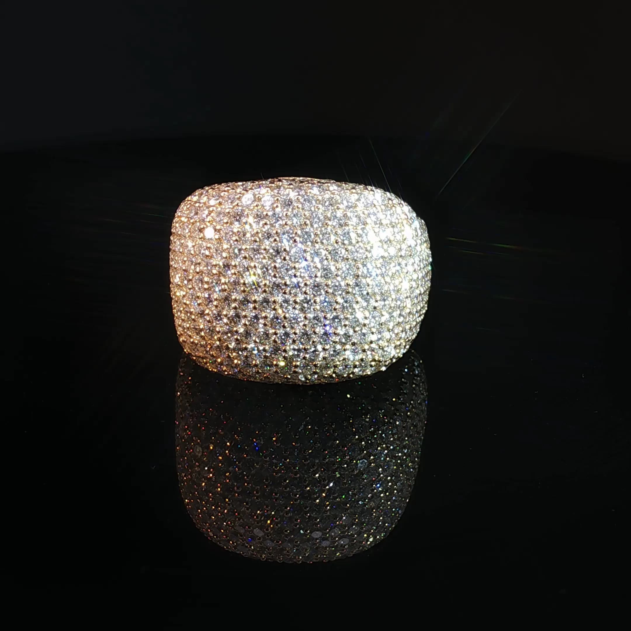 Men’s Wide Pavé Natural Diamond Pinky Ring - Image 4