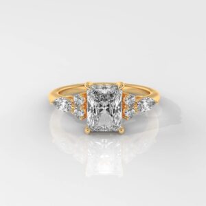 Radiant Cut Engagement Ring With Side Stones