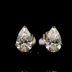 Pear Brilliant Cut Diamond Earrings