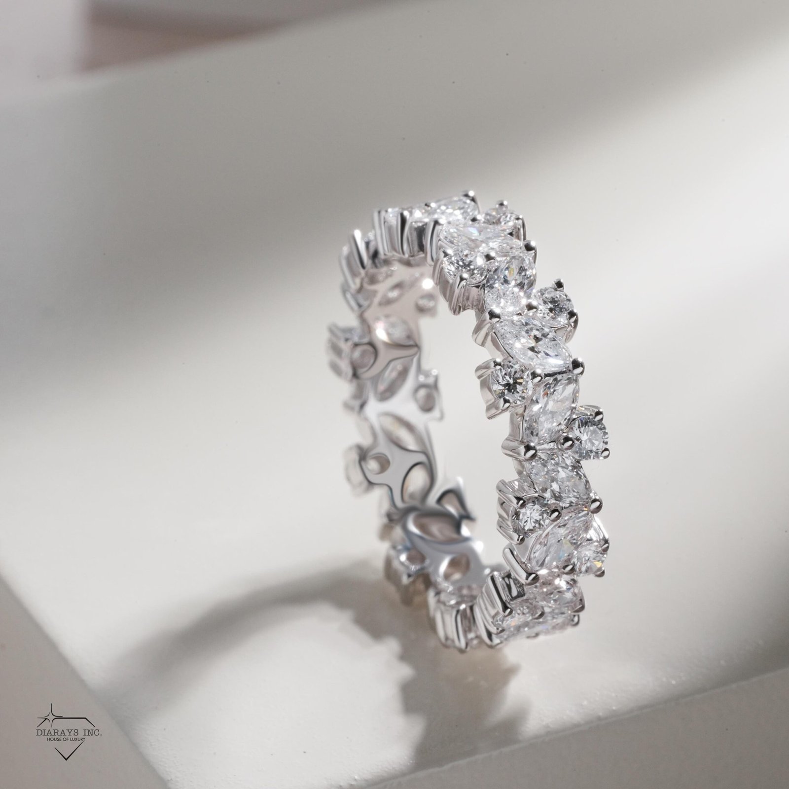 Round Marquise Cut Eternity Ring - Image 3