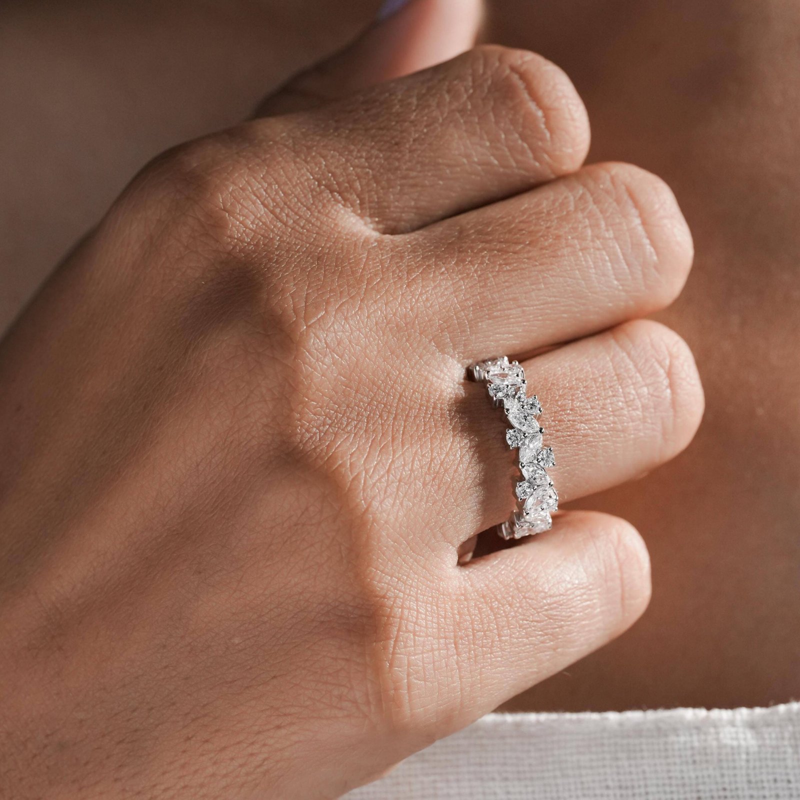 Round Marquise Cut Eternity Ring - Image 6