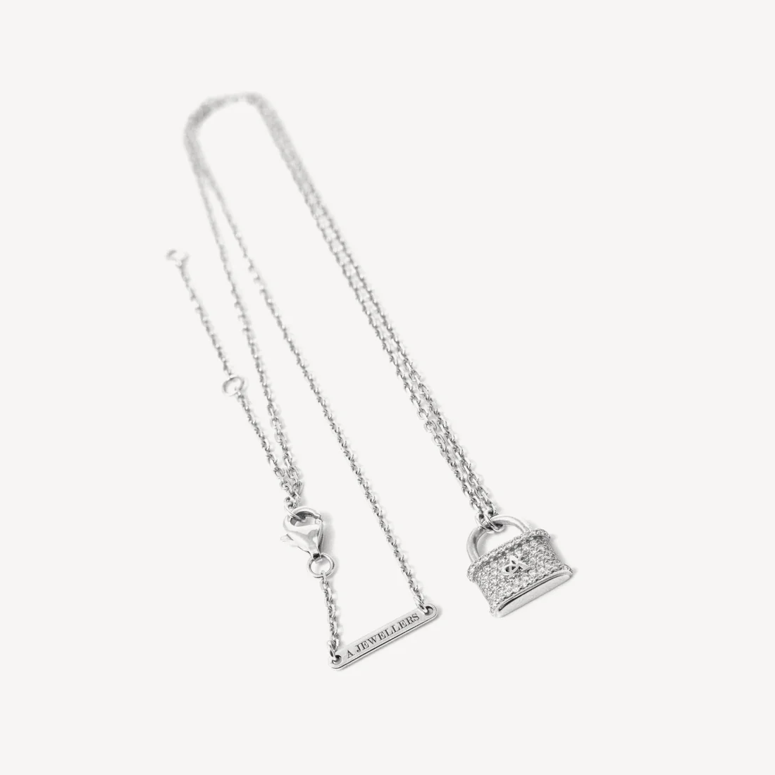 Gold Diamond Padlock Necklace - Image 4